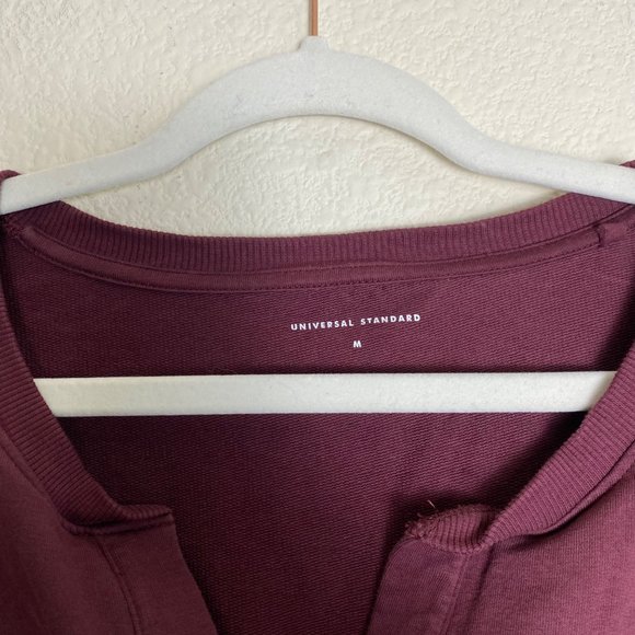 Universal Standard Pima Cotton Core Long Sleeve Terry Notch Sweatshirt - Picture 5 of 8